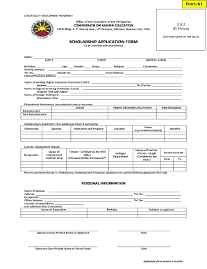 Scholarship Application Form-PhD Sandwich - Commission on ... - ched gov