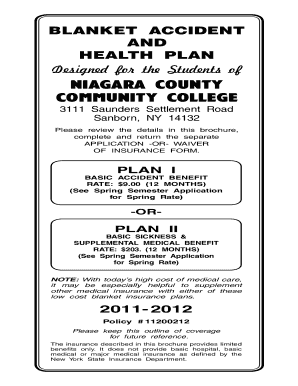 Student Accident and Health Plan Application