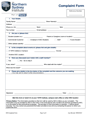NSI Complaint Form