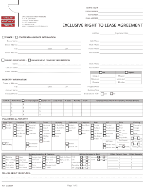 Chicago Apartment Finders Exclusive Listing Agreement