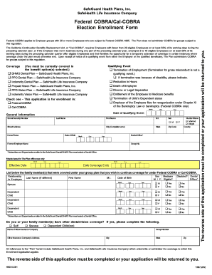 Federal COBRA/Cal-COBRA Election Enrollment Form