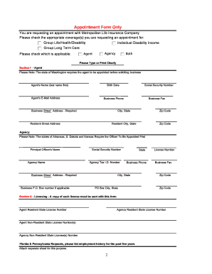 MetLife Appointment Form