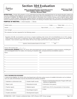 Section 504 Evaluation Form
