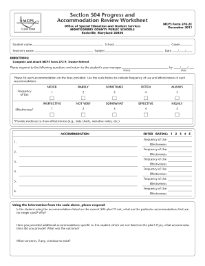 Essay example grade 6 - Section 504 Progress and Accommodation Review Worksheet - mcps k12 md