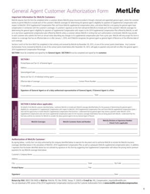 MetLife Customer Authorization Form