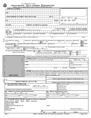 US Passport Registration Application