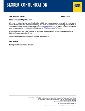 Stolen Vehicle and Hijacking Form