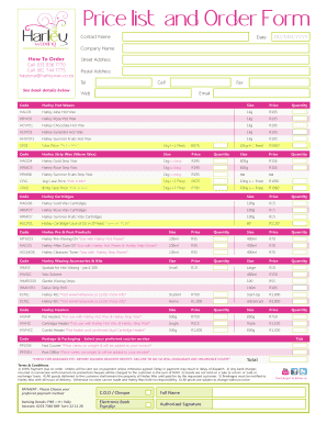 Harley Wax Order Form