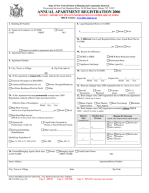 New York Annual Apartment Registration Form