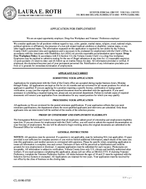 Volusia County Application for Employment