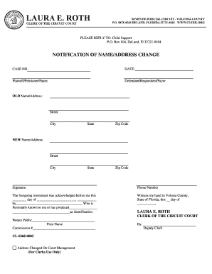 Notification of Name/Address Change