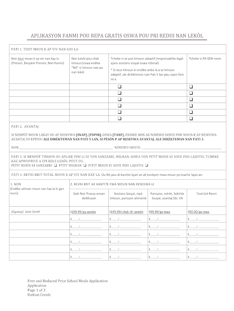 Fillable Online fns usda Free and Reduced Price School Meals ...