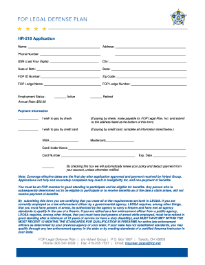 HR-218 Application