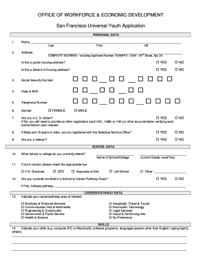 San Francisco Universal Youth Application