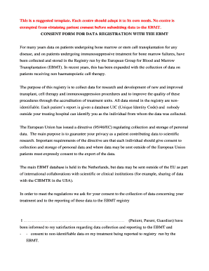 EBMT Data Registration Consent Form