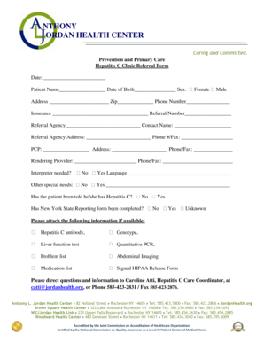 Hepatitis C Clinic Referral Form