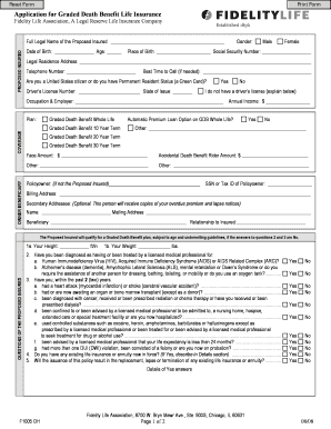Application for Graded Death Benefit Life Insurance
