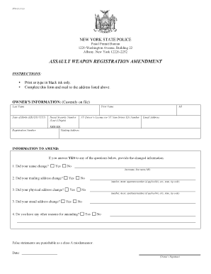 New York Assault Weapon Registration Amendment