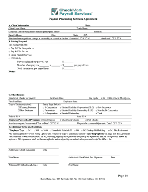 Payroll Processing Services Agreement