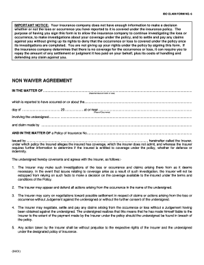 6 IMPORTANT NOTICE: Your insurance company does not have enough information to make a decision whether or not the loss or occurrence you have reported to it is covered under the insurance policy - ibc