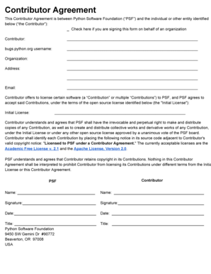Python Software Foundation Contributor Agreement