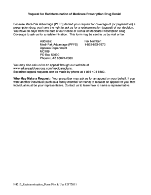 Medicare Prescription Drug Redetermination Form