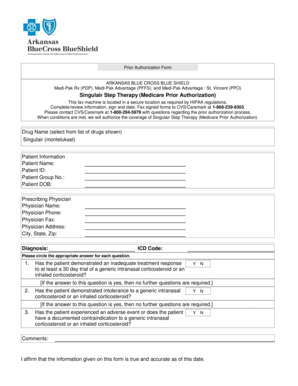 Singulair Step Therapy Prior Authorization Form