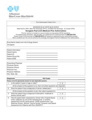 Duragesic Post Limit Prior Authorization Form