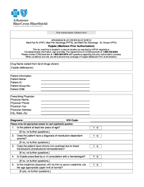 Arkansas Blue Cross Blue Shield Exjade Prior Authorization Form