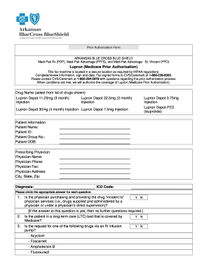 Arkansas Blue Cross Lupron Prior Authorization Form