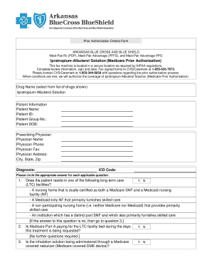 Arkansas Blue Cross Ipratropium-Albuterol Prior Authorization Form