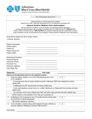 Ventavis Prior Authorization Form