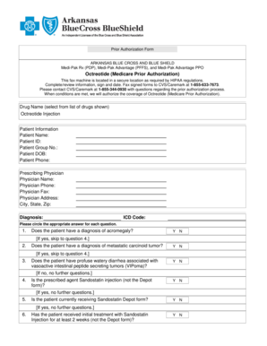 Arkansas Blue Cross Octreotide Prior Authorization Form