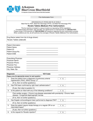 Arkansas Blue Cross Revatio Prior Authorization Form