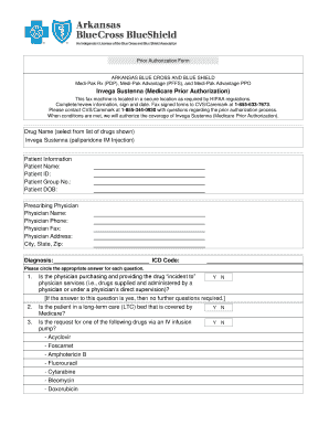 Arkansas Blue Cross Invega Sustenna Prior Authorization Form