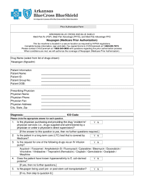 Arkansas Blue Cross Neupogen Prior Authorization Form
