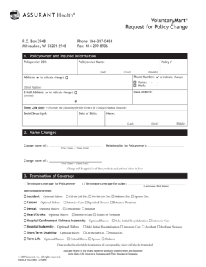 VoluntaryMart Policy Change Request Form