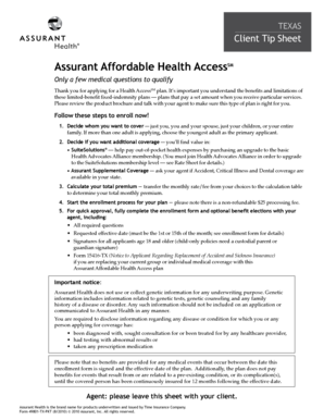 Assurant Affordable Health Access Enrollment Form