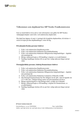 SIP Nordic Deposit Agreement