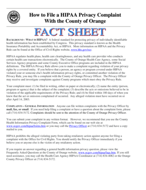 HIPAA Privacy Complaint Form