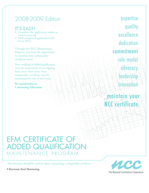 NCC EFM Certificate Maintenance Application