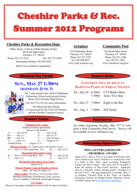Cheshire Parks & Rec Summer Programs Registration