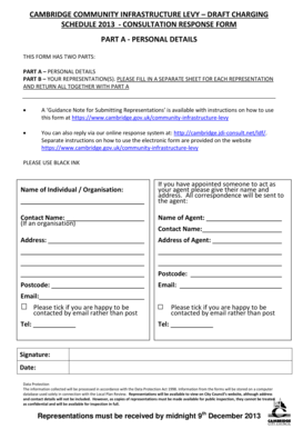 Cambridge Community Infrastructure Levy Consultation Response Form