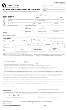Home Trust Tax-Free Savings Account Application