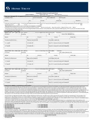 Corporation Information and Consent Form
