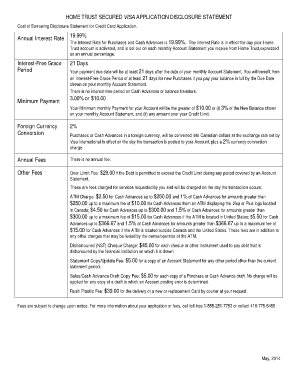 Home Trust Secured Visa Co-Applicant Application