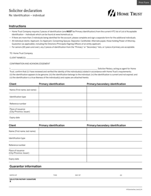 Solicitor Declaration for Identification