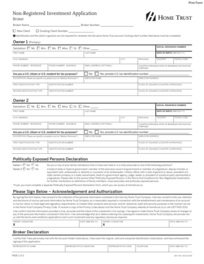 Non-Registered Investment Application