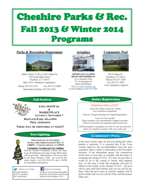 Cheshire Parks & Rec Registration Form