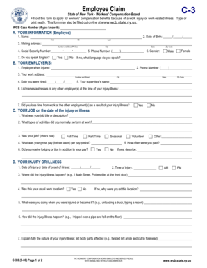 New York Employee Claim Form C-3